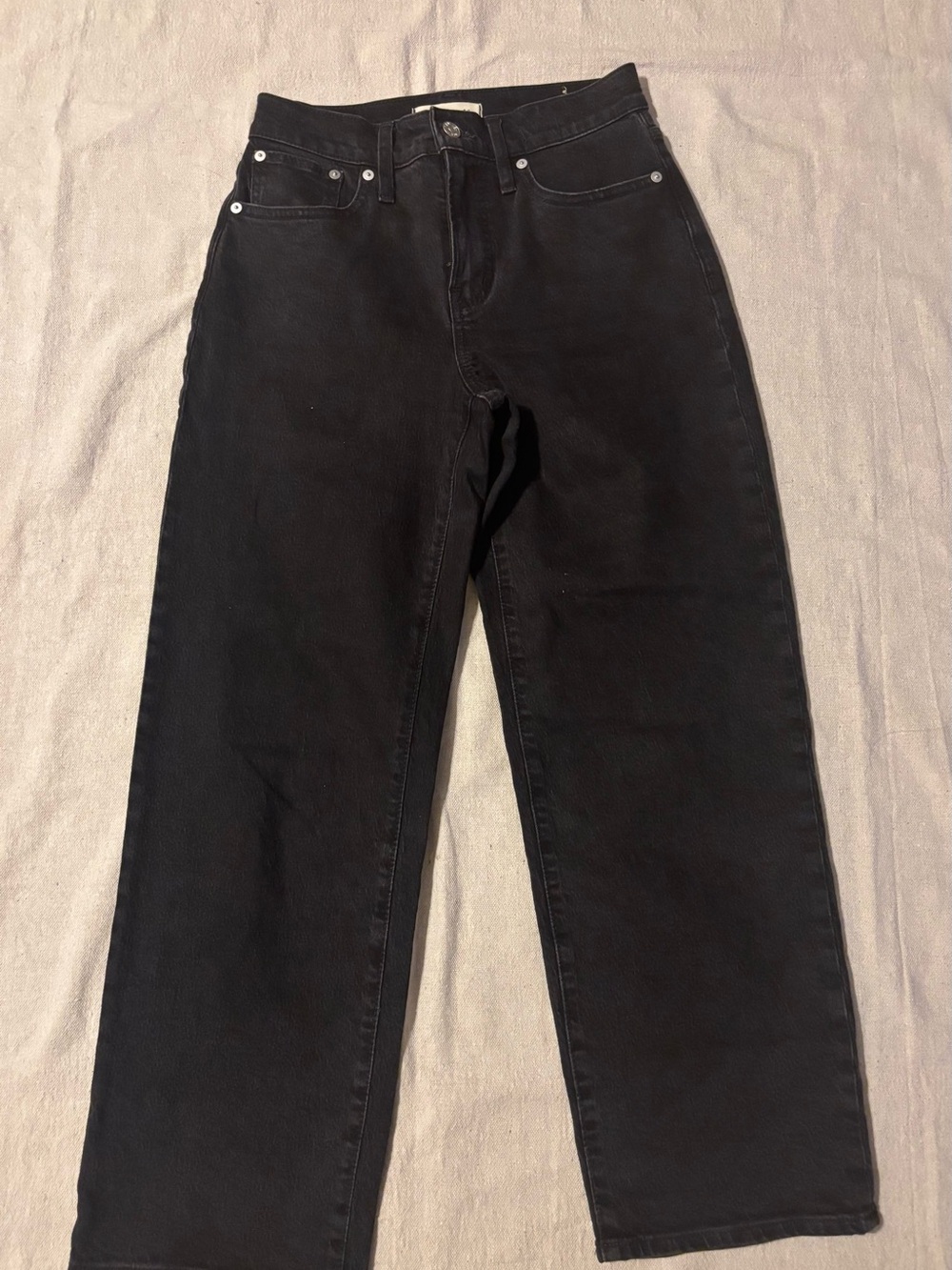 Madewell The Perfect Vintage Wide-Leg Jeans Washed Black 25P Petite